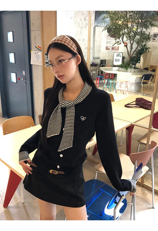 black college cardigan