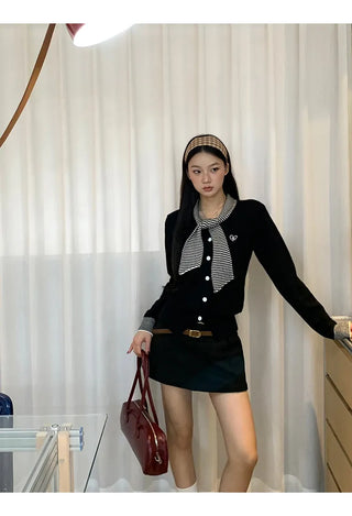 black college cardigan