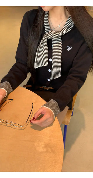 black college cardigan