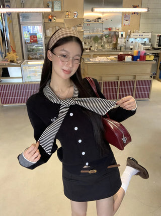 black college cardigan