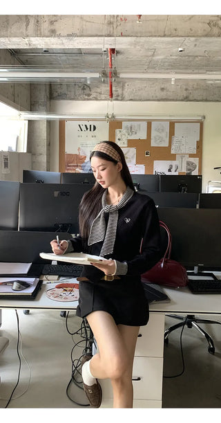 black college cardigan