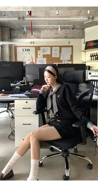 black college cardigan