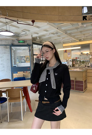 black college cardigan