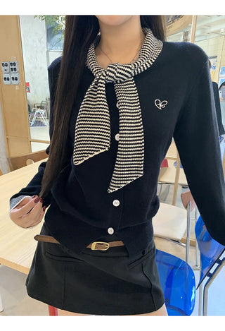 black college cardigan