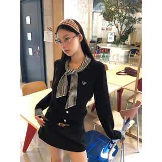 black college cardigan