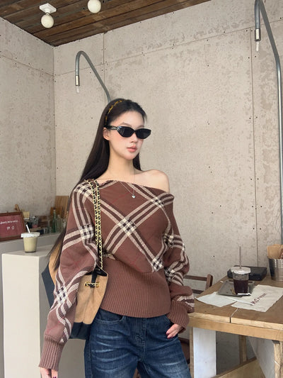 coffee plaid sweater