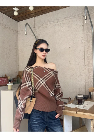 coffee plaid sweater