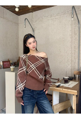 coffee plaid sweater