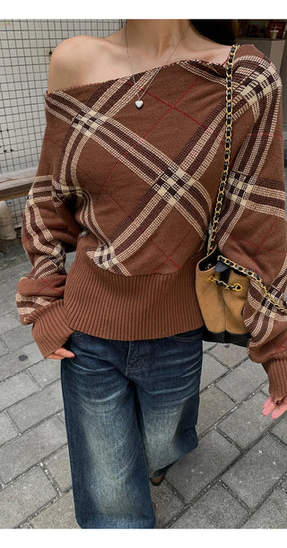 coffee plaid sweater
