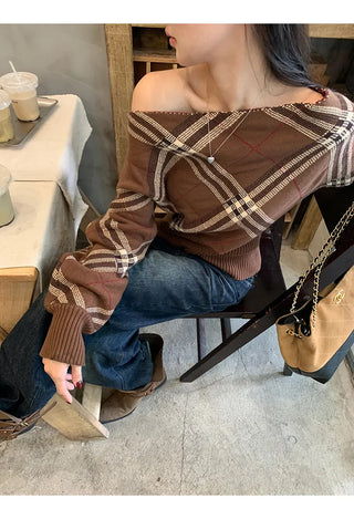 coffee plaid sweater