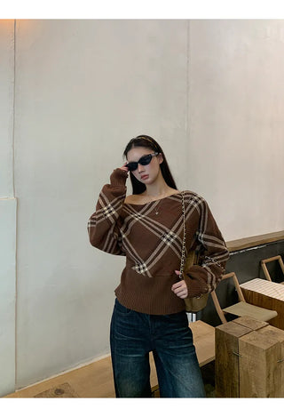 coffee plaid sweater