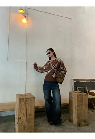 coffee plaid sweater