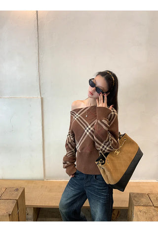 coffee plaid sweater