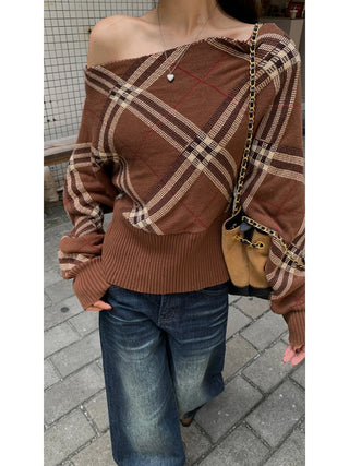 coffee plaid sweater