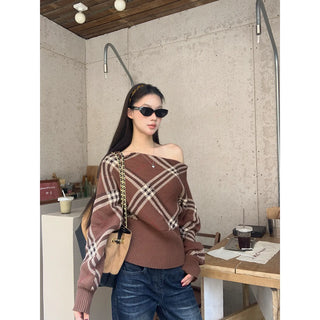 coffee plaid sweater