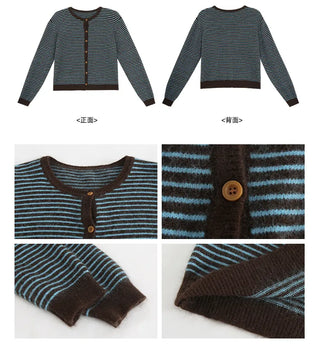 striped knit cardigan