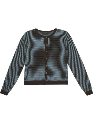 striped knit cardigan