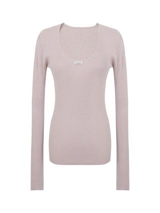 pink slim sweater