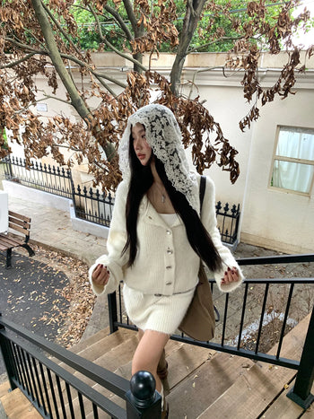 hooded knit dress