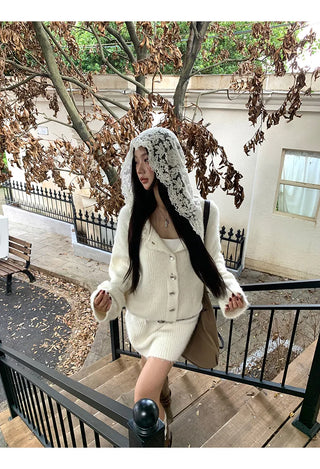 hooded knit dress