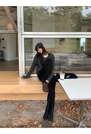 striped knit cardigan