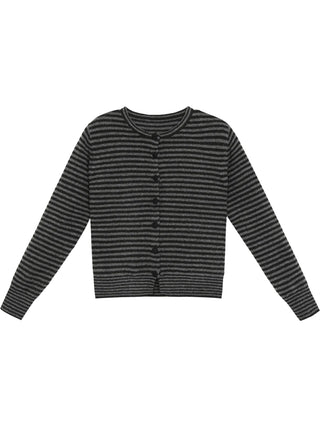 striped knit cardigan