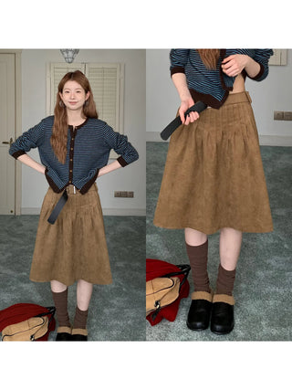 brown suede skirt