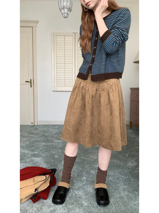 brown suede skirt