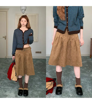 brown suede skirt