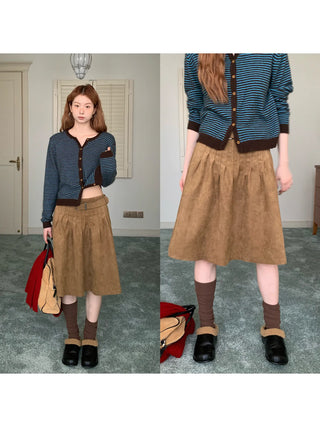 brown suede skirt