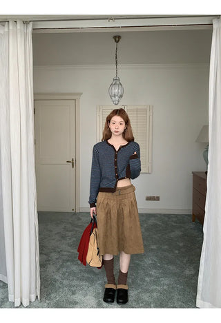 brown suede skirt