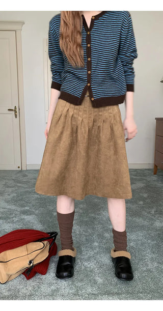 brown suede skirt