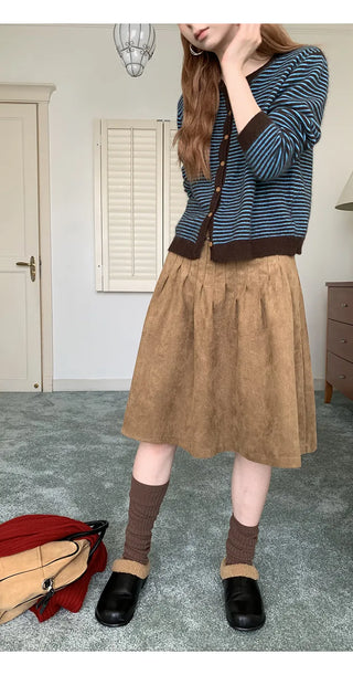 brown suede skirt