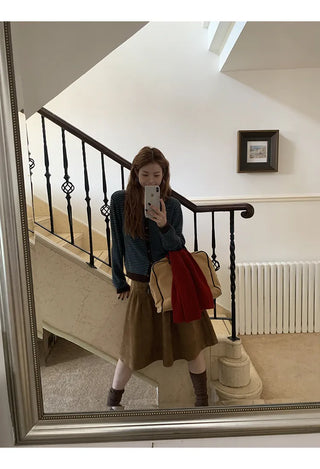 brown suede skirt