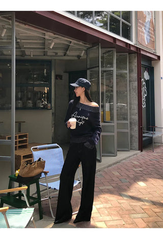 blue diagonal sweater