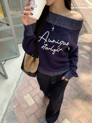 blue diagonal sweater