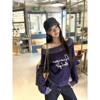 blue diagonal sweater