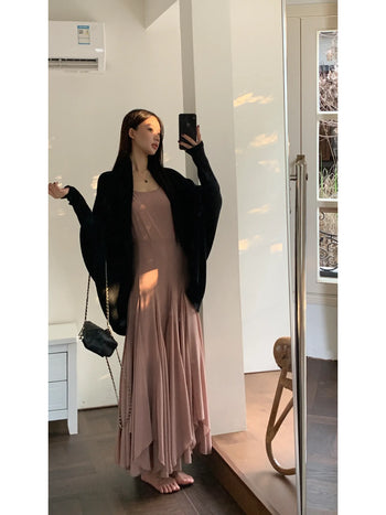 pink slim dress