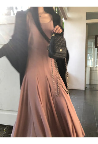 pink slim dress