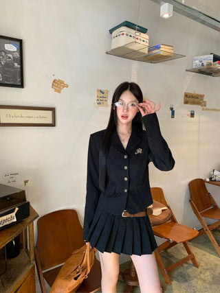 black korean Jacket Suit