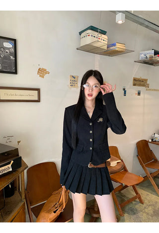 black korean Jacket Suit