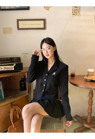 black korean Jacket Suit
