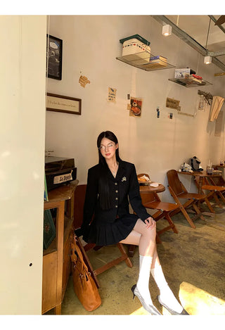 black korean Jacket Suit