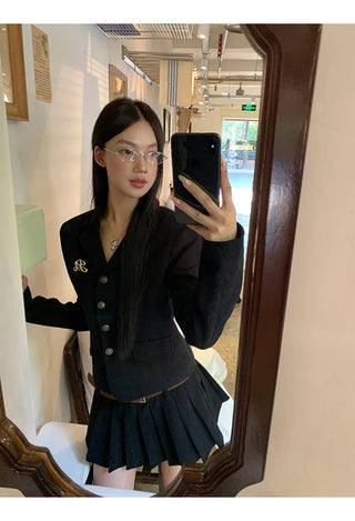black korean Jacket Suit