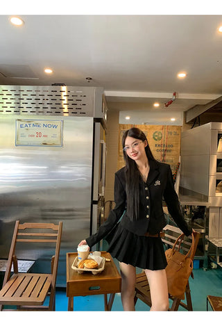 black korean Jacket Suit