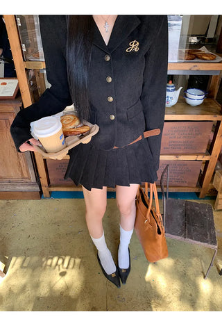 black korean Jacket Suit