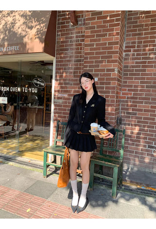 black korean Jacket Suit