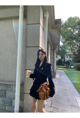 black korean Jacket Suit