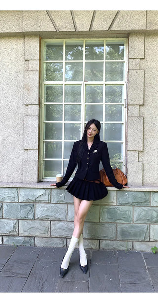 black korean Jacket Suit