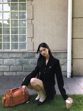 black korean Jacket Suit